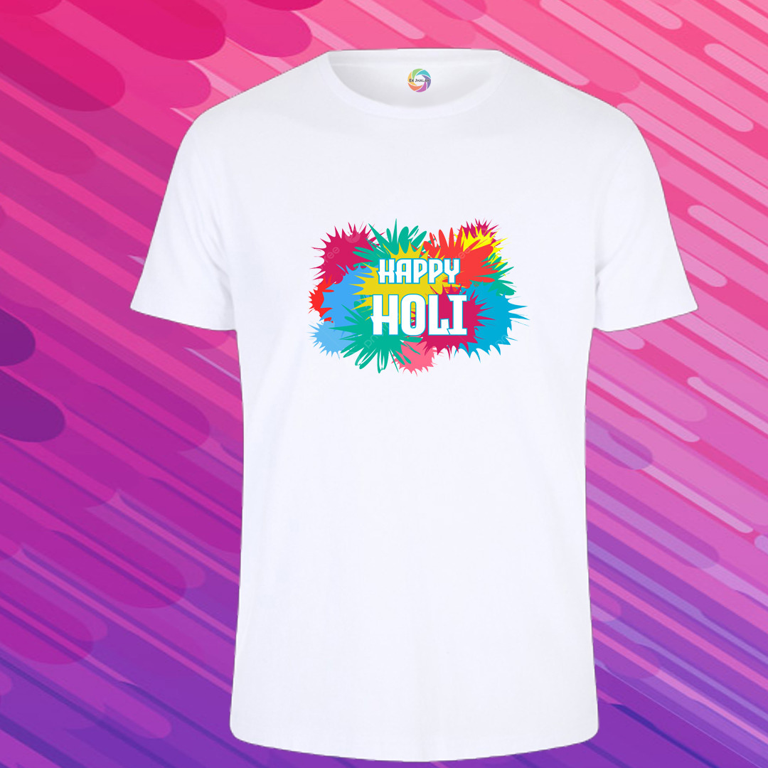 Holi Special Polyester Printed T-Shirt